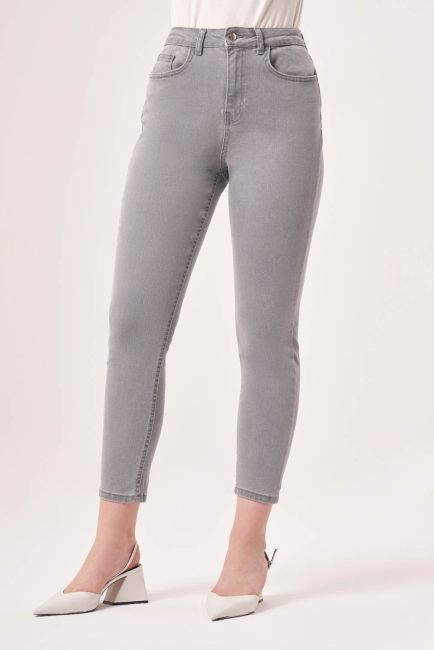 Mizalle Skinny Fit Gri Denim Pantolon - Mizalle (1)