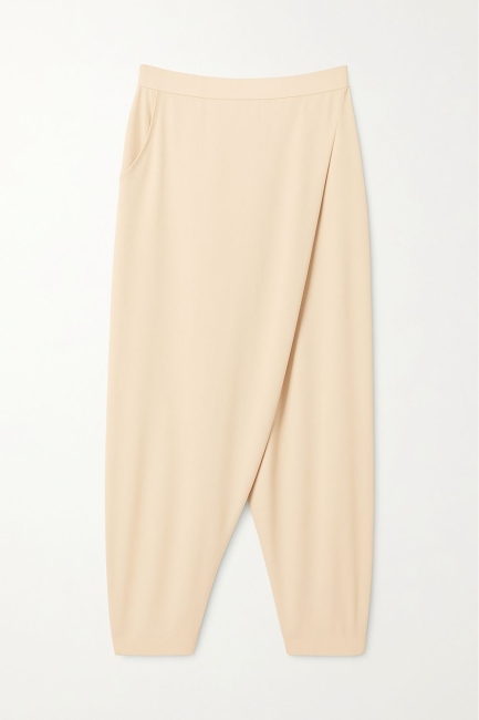Mizalle İnce Krep Anvelop Kesimli Bej Rengi Harem Pantolon - Mizalle
