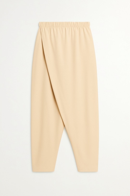Mizalle İnce Krep Anvelop Kesimli Bej Rengi Harem Pantolon - Mizalle (1)