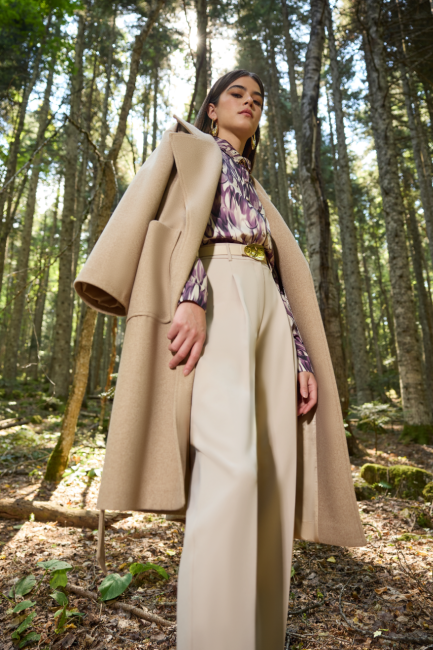 Mizalle Torba Cepli Basıc Kaşe Dokulu Vizon Rengi Kaban - Mizalle (1)