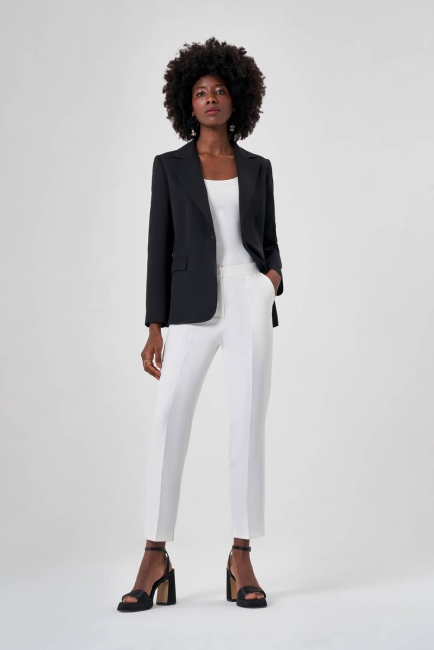 Mizalle Tek Düğme Klasik Siyah Ceket - Mizalle (1)