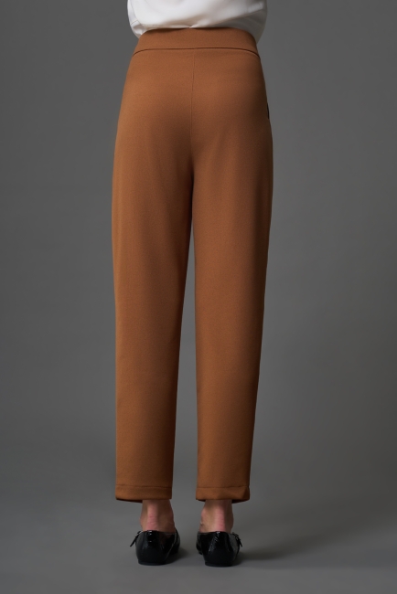 Mizalle Çift Pile Basic Kahverengi Günlük Kumaş Pantolon - Mizalle (1)