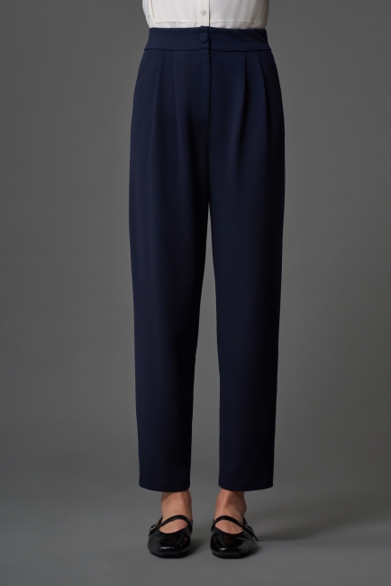 Mizalle Çift Pile Basic Lacivert Günlük Kumaş Pantolon - Mizalle (1)