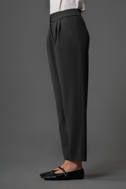 Mizalle Çift Pile Basic Siyah Günlük Kumaş Pantolon - Mizalle (1)