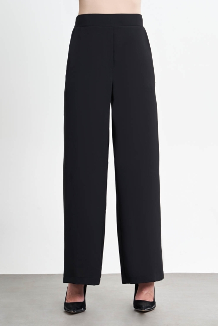 Bol Paça Siyah Pantolon - Mizalle