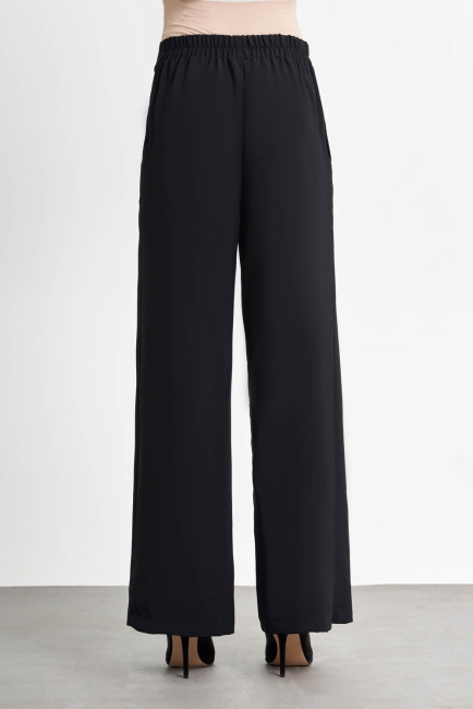 Bol Paça Siyah Pantolon - Mizalle (1)