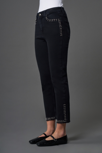 Mizalle Zımba Detaylı Antrasit Dar Kesim Straight Fit Denim Pantolon - Mizalle (1)