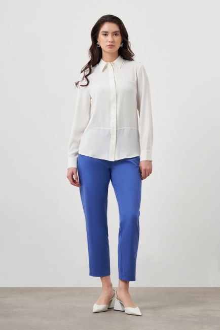 Bsc Kesikli Ekru Gömlek - Mizalle