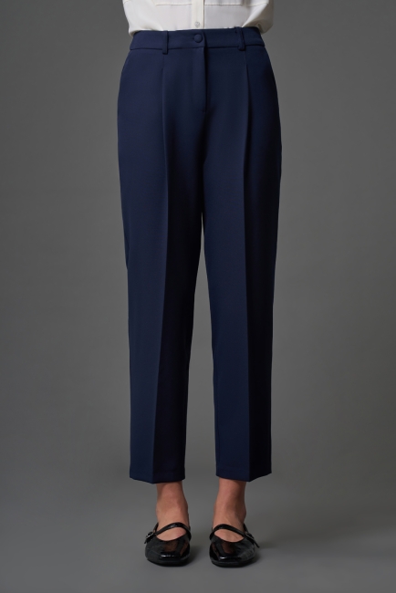 Mizalle Dar Paça Klasik Lacivert Kumaş Pantolon - Mizalle (1)