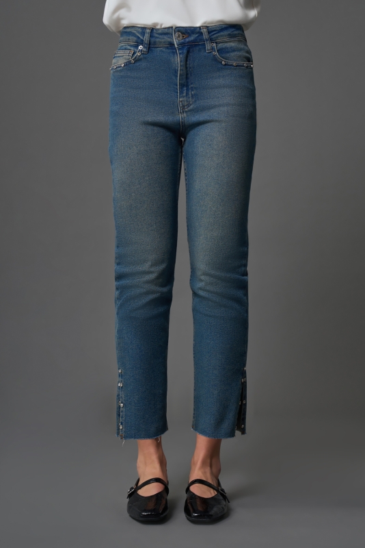 Flare Paça Denim O. Mavi Pantolon · 3