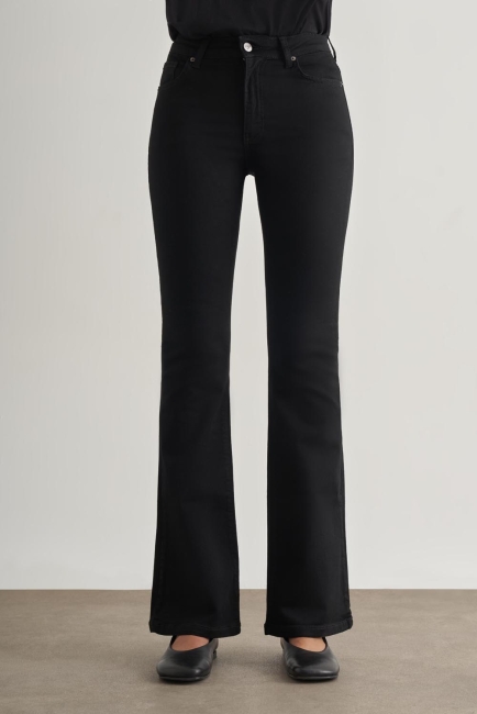 Mizalle Skinny Fit Flare Paça Siyah Denim Pantolon - Mizalle (1)