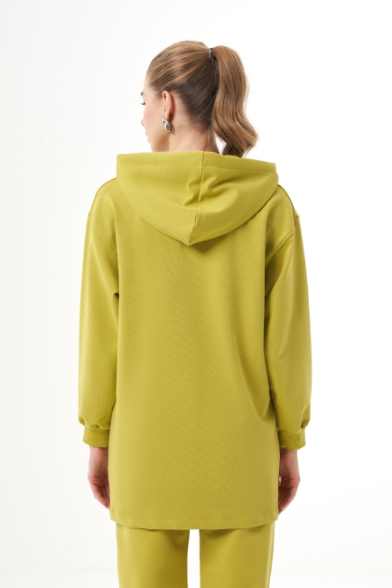 Mizalle Kapüşonlu Kanguru Cepli Yeşil Sweatshirt - Mizalle (1)