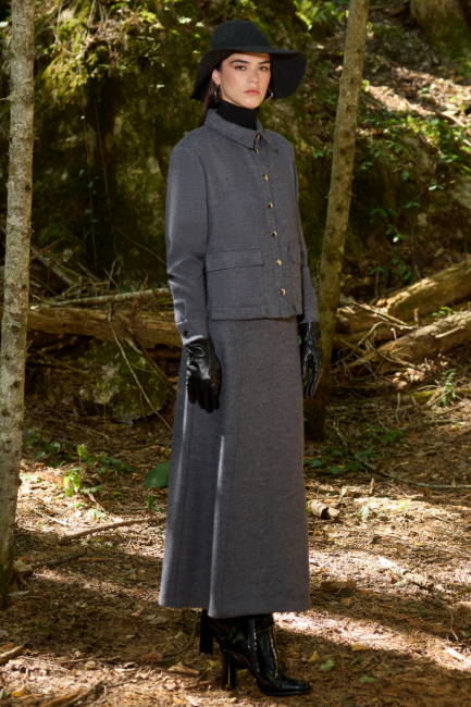 Mizalle Yün Dokulu Uzun Gri Kaşe Etek - Mizalle (1)