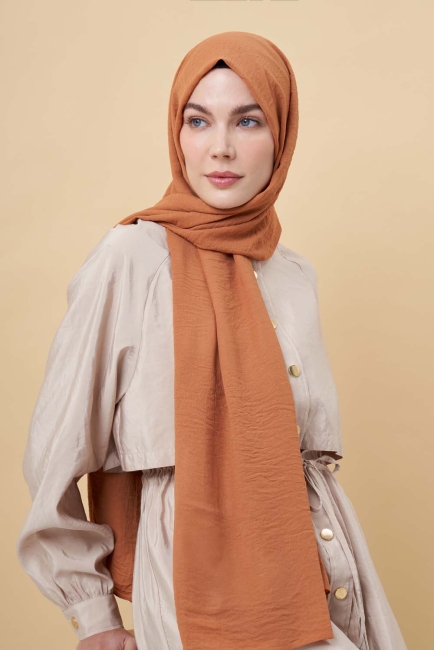 Mizalle Kiremit Rengi Jazz Şal - Mizalle (1)