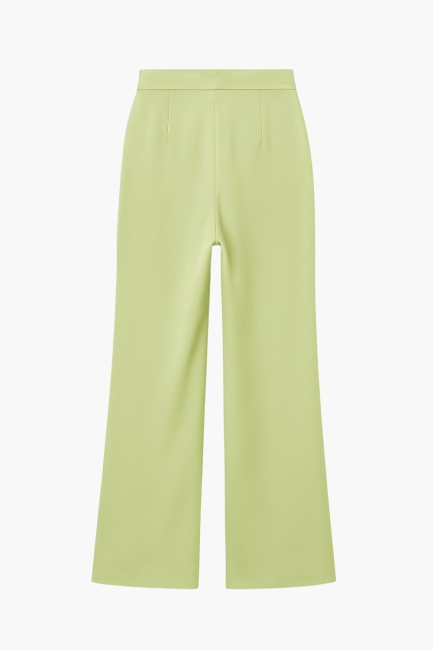 Mizalle Açık Yeşil İnce Krep Geniş Paça Cepli Pantolon - Mizalle (1)