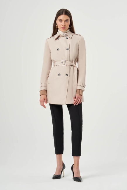 Mizalle Bej Rengi Premium Mac Trençkot - Mizalle (1)