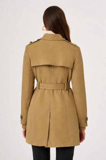 Mizalle Bej Rengi Premium Mac Trençkot - Mizalle (1)
