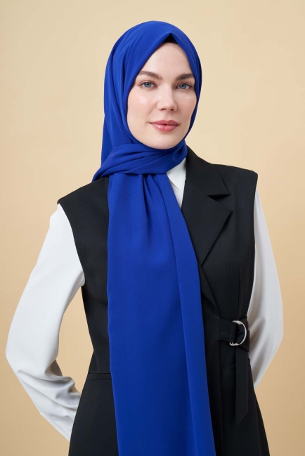 Mizalle Lacivert Medine İpeği Şal - Mizalle (1)