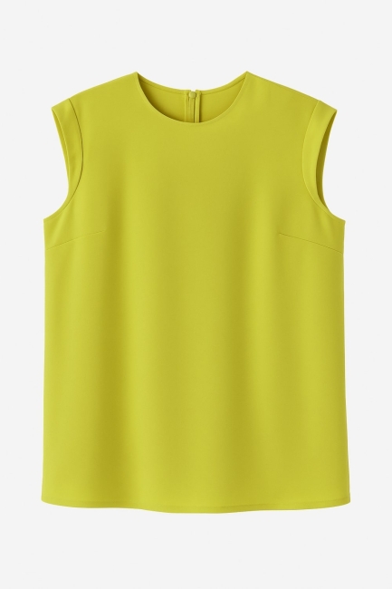 Mizalle Ay Kollu İnce Krep Yeşil Yuvarlak Yaka Bluz - Mizalle