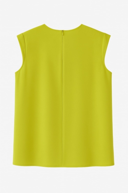 Mizalle Ay Kollu İnce Krep Yeşil Yuvarlak Yaka Bluz - Mizalle (1)