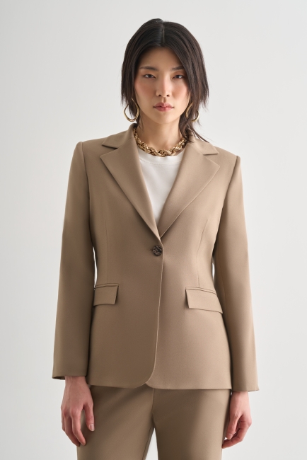 Mizalle Bej Tek Düğme Klasik Blazer Ceket - Mizalle (1)