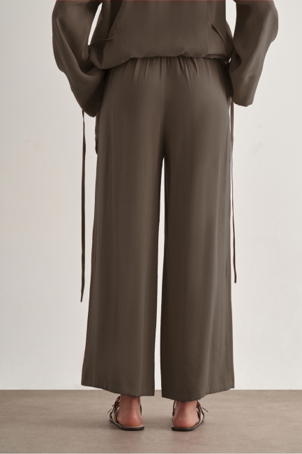 Mizalle Beli İpli Modal Karışımlı Vizon Rengi Rahat Pantolon - Mizalle (1)