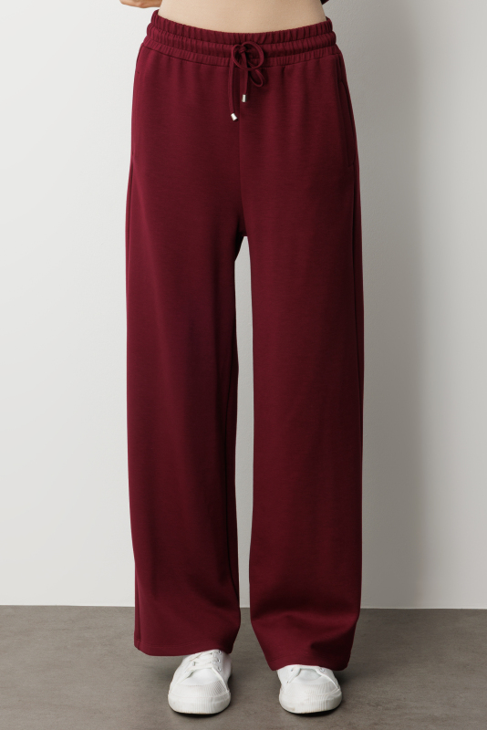 Mizalle Beli Lastikli Yumuşak Dokulu Mürdüm Jogger Pantolon · 3