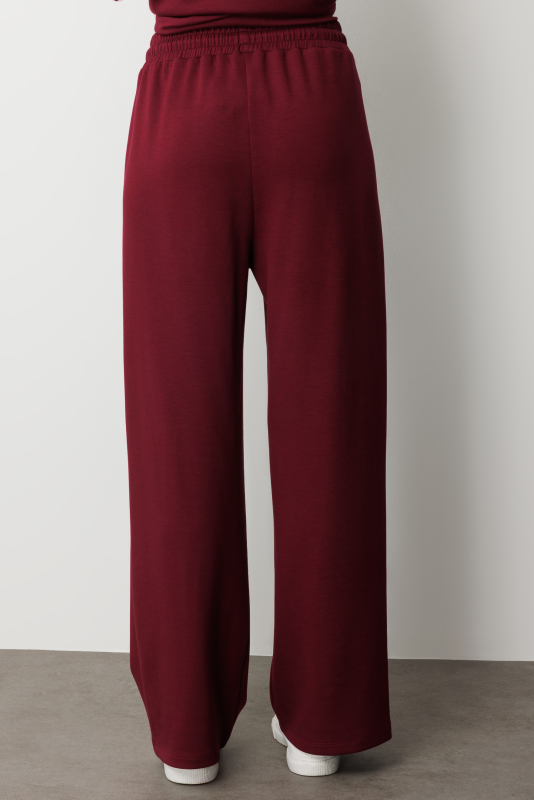 Mizalle Beli Lastikli Yumuşak Dokulu Mürdüm Jogger Pantolon · 6
