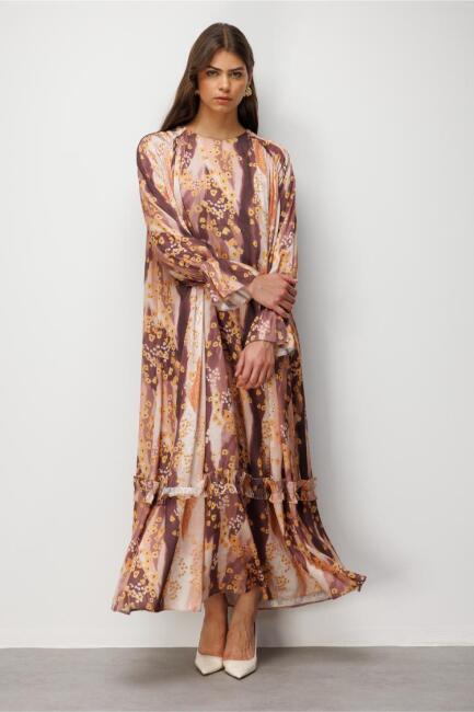 Mizalle Floral Detaylı Maksi Elbise - Mizalle
