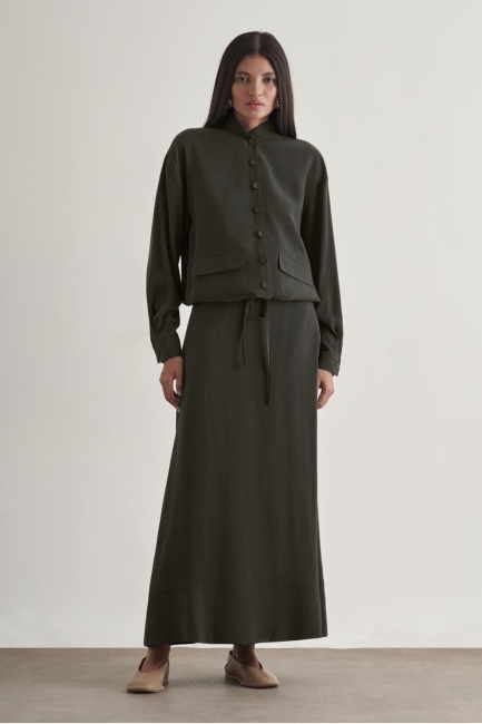 Mizalle İp Büzgülü Torba Cepli Modal Karışımlı Antrasit Ceket - Mizalle (1)