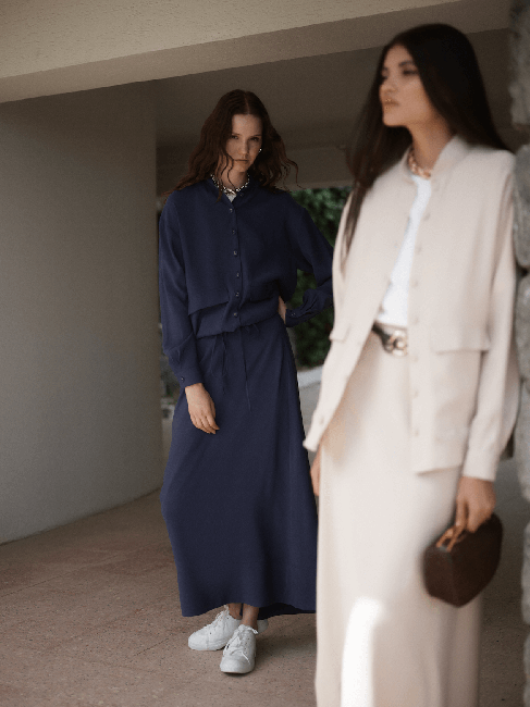 Mizalle İp Büzgülü Torba Cepli Modal Karışımlı Taş Rengi Ceket - Mizalle (1)