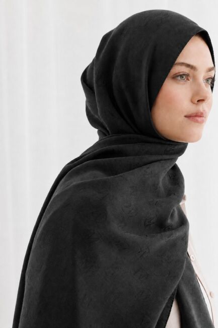 Mizalle M Desen Naia Siyah Pamuk Şal - Mizalle (1)
