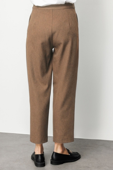 Mizalle Melanj Dokuma Bej Rengi Klasik Pantolon - Mizalle (1)