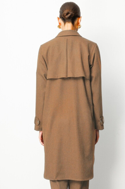 Mizalle Melanj Dokuma Karamel Rengi Uzun Tunik - Mizalle (1)