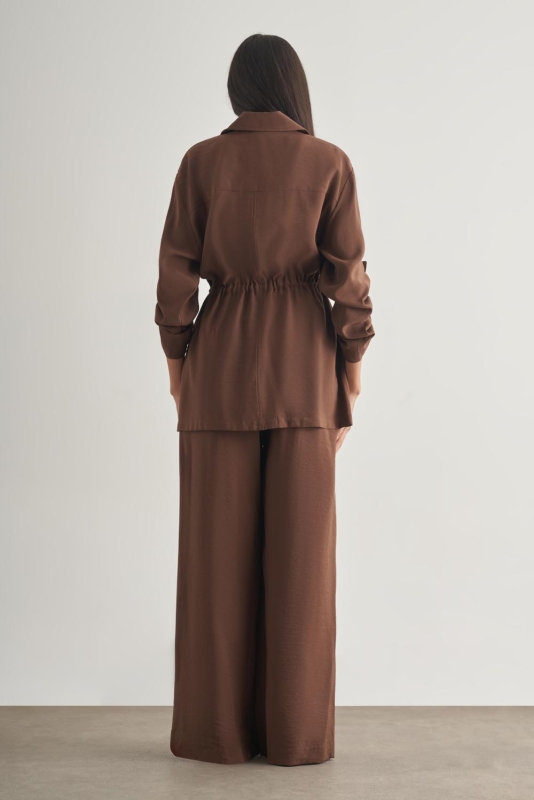 Mizalle Modal Karışımlı Fermuarlı Kahverengi Tunik · 6