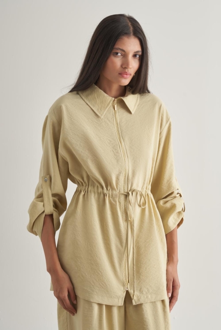 Mizalle Modal Karışımlı Fermuarlı Su Yeşili Tunik - Mizalle (1)