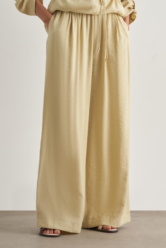 Mizalle Modal Karışımlı Rahat Kesim Beli Lastikli Su Yeşili Pantolon · 4