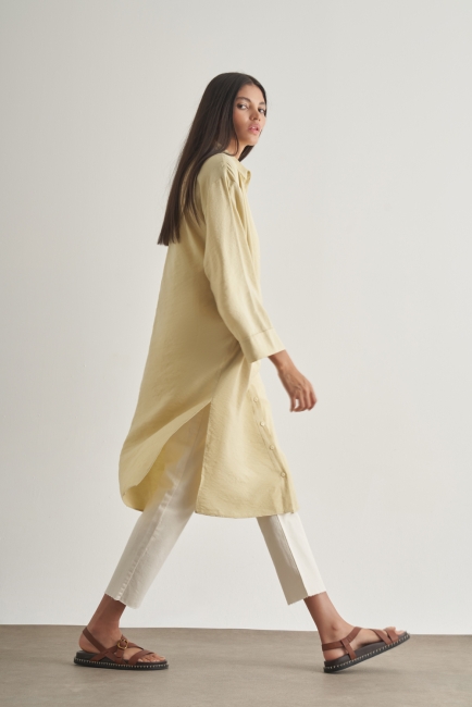 Mizalle Modal Karışımlı Su Yeşili Uzun Tunik - Mizalle (1)