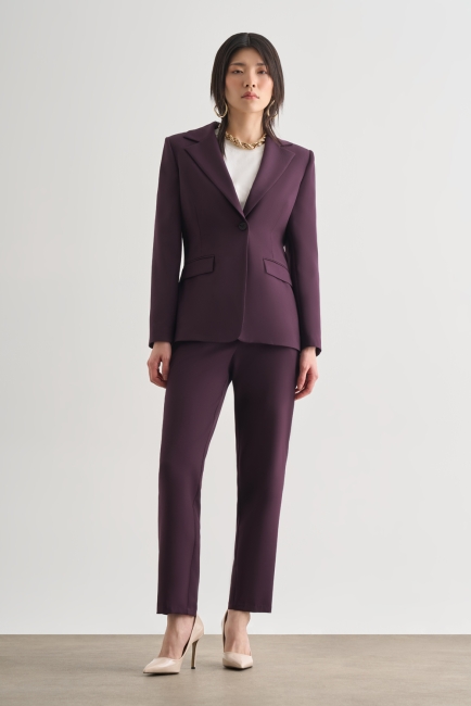 Mizalle Mürdüm Tek Düğme Klasik Blazer Ceket - Mizalle