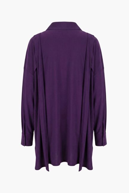 Mizalle Omuz Detaylı Mor Polyamid Bluz - Mizalle (1)