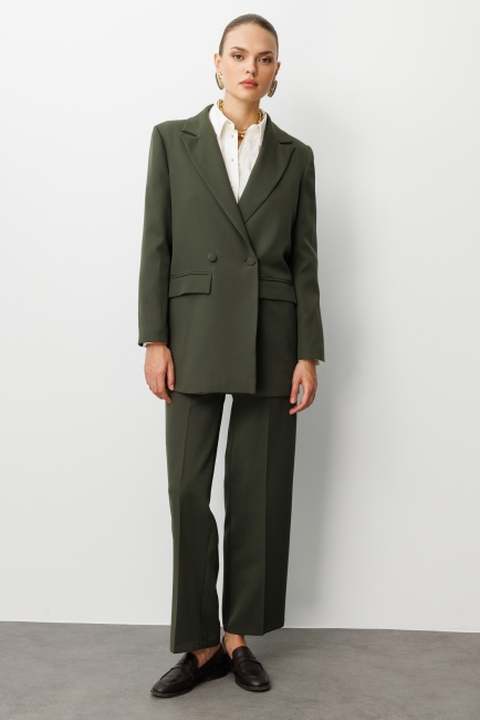 Mizalle Oversize Haki Kruvaze Blazer Ceket - Mizalle (1)