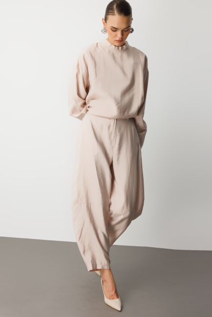 Mizalle Şalvar Kesim Modal Karışımlı Bej Rengi Pantolon - Mizalle (1)