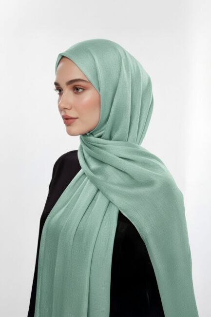 Mizalle Sim Dokulu Mint Rengi Şal - Mizalle