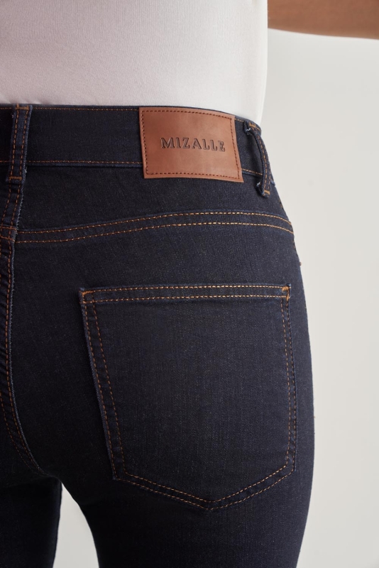 Mizalle Skinny Fit Flare Paça Lacivert Denim Pantolon · 5