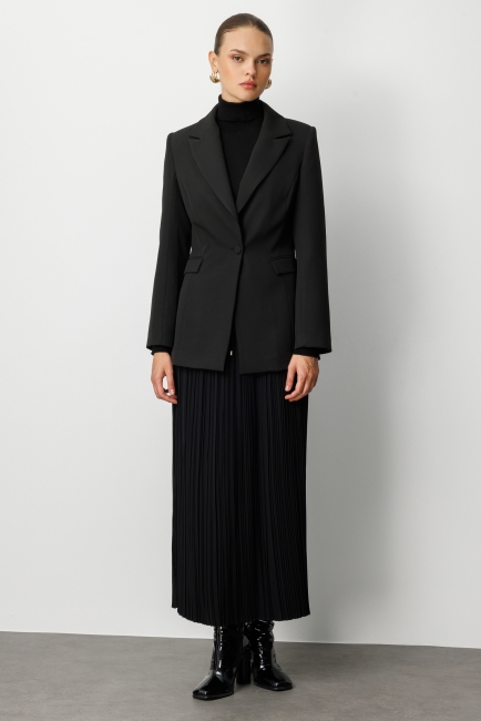 Mizalle Tek Düğme Klasik Siyah Ceket - Mizalle (1)