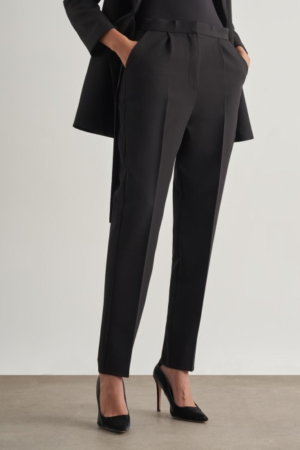 Mizalle Tek Pile Siyah Krep Klasik Pantolon - Mizalle (1)