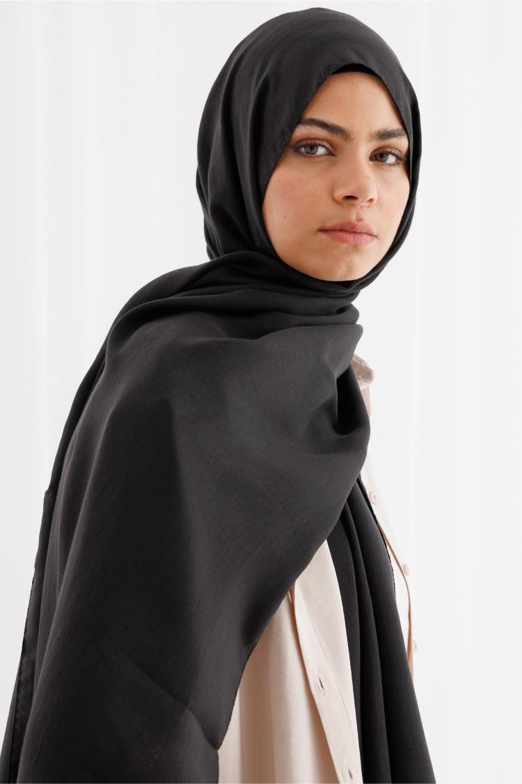 Mizalle Timeless Naia Siyah Pamuk Şal