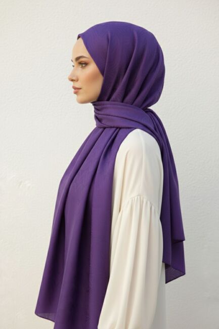 Mizalle & YAQA Filigran Desenli Jakarlı Mor Şal - Mizalle (1)