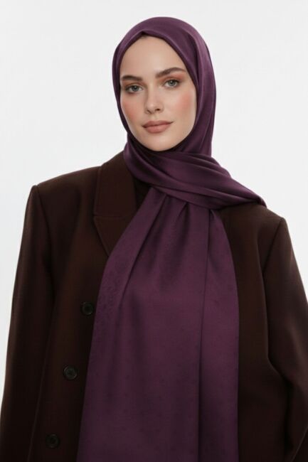 Mizalle & YAQA Filigranlı Mor Şal - Mizalle