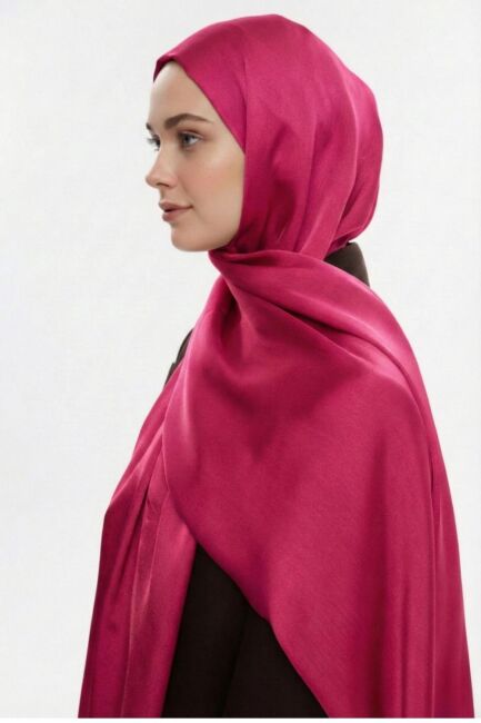 Mizalle & YAQA Özel Saten Dokulu Fuşya Şal - Mizalle (1)